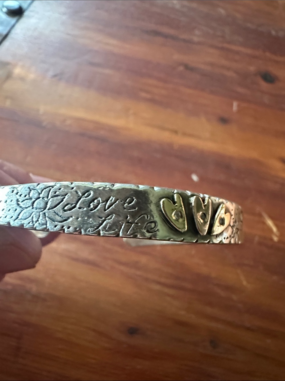 Jes MaHarry three heart silver and gold bracelet. - Picture 2 of 5